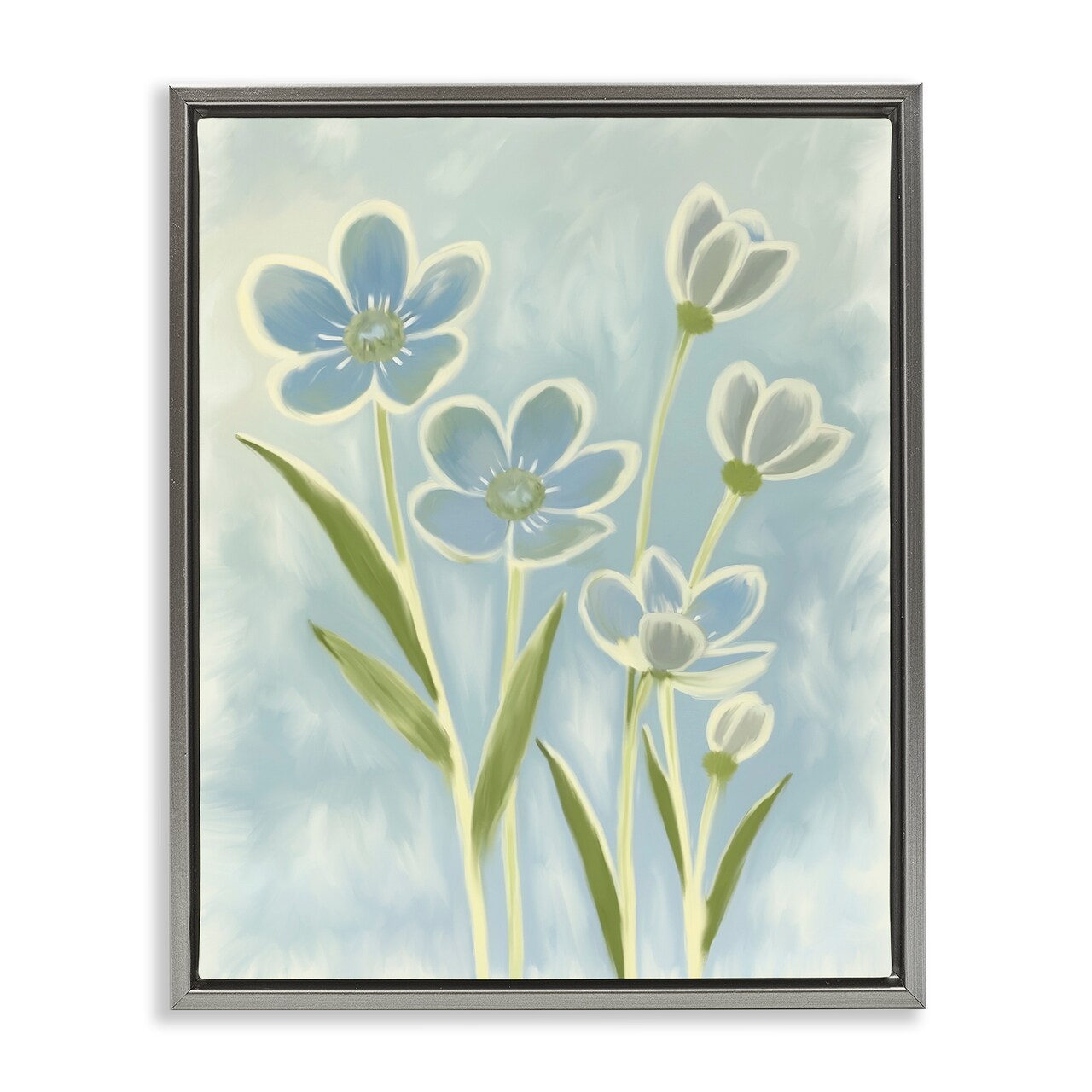 Stupell Industries Blue Petals Contour Floating Frame, design by Kim Allen